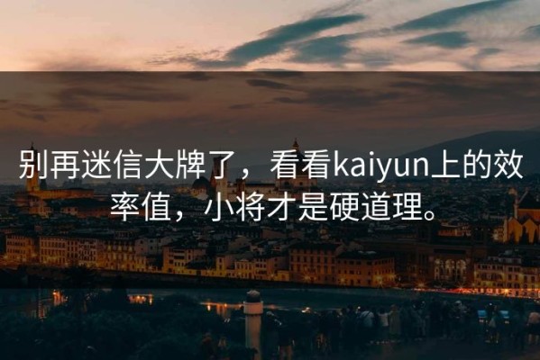别再迷信大牌了，看看kaiyun上的效率值，小将才是硬道理。